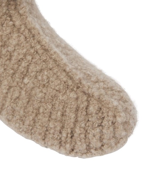 Ribbed-knit cashmere slippers