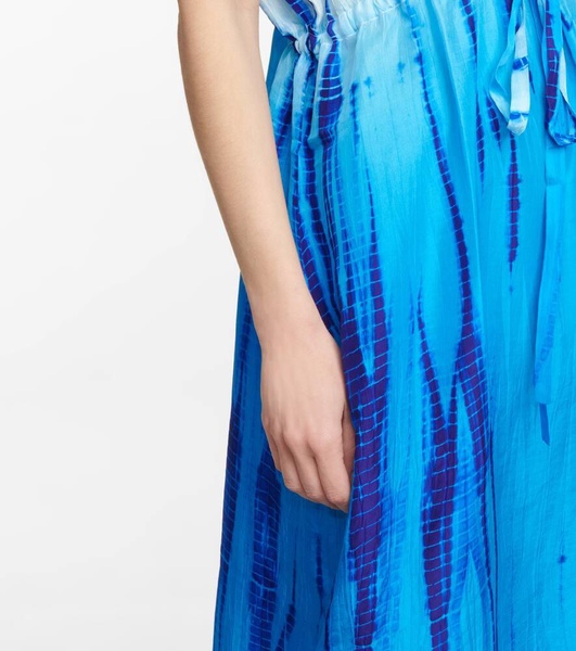 Tie-dye silk kaftan