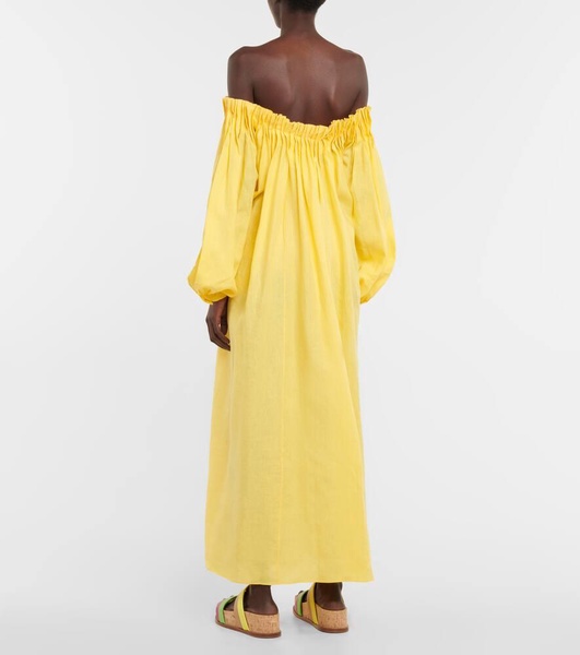 Martha off-shoulder linen maxi dress