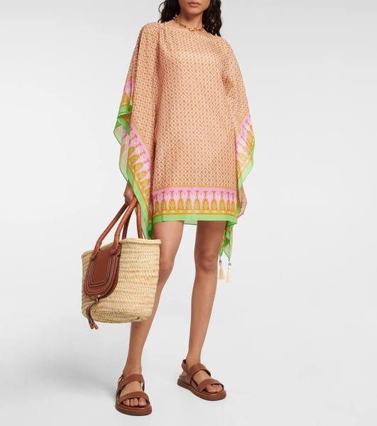 Cotton and silk beach cover-up