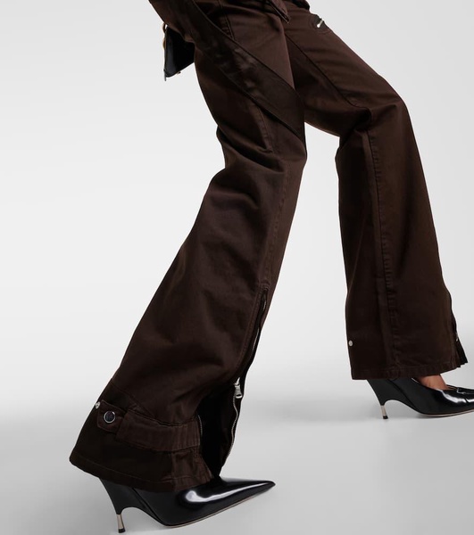 Low-rise denim cargo pants