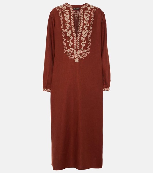 Faye embroidered linen kaftan