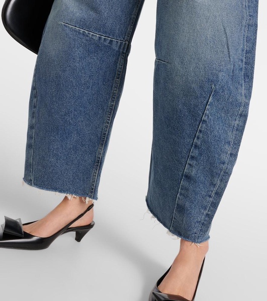 Horseshoe mid-rise wide-leg jeans