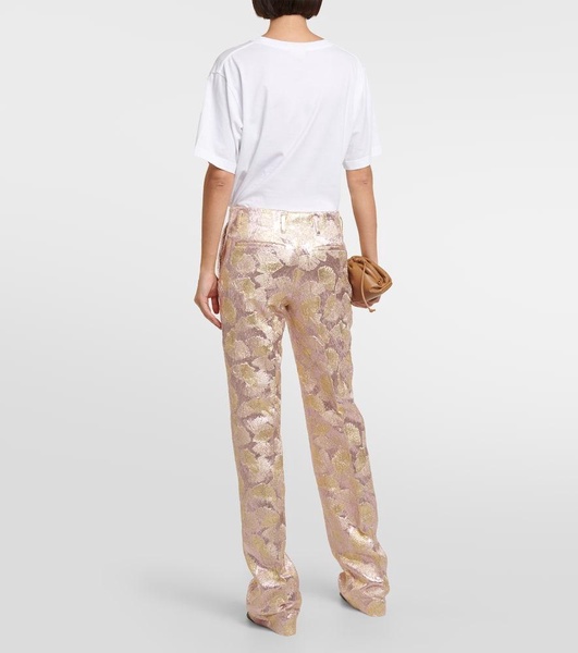 Jacquard Lamé Flared Pants