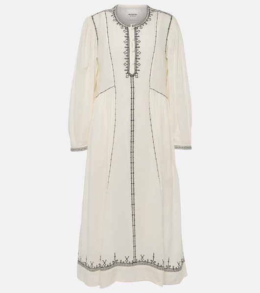 Pippa embroidered cotton midi dress