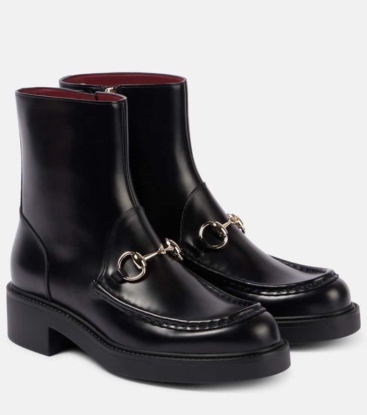 Horsebit leather ankle boots