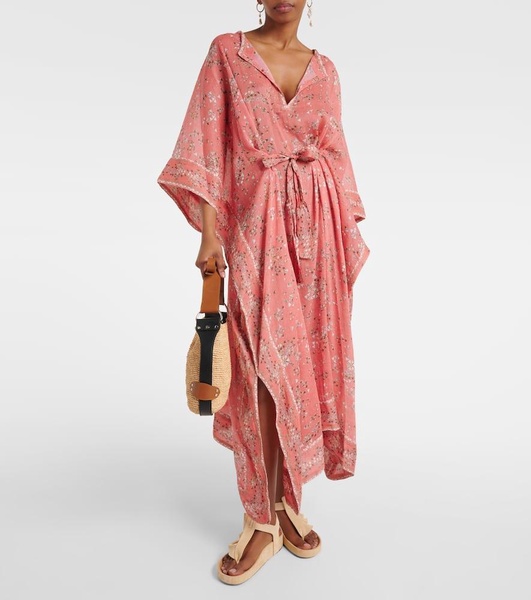 Amira printed cotton and silk maxi dress