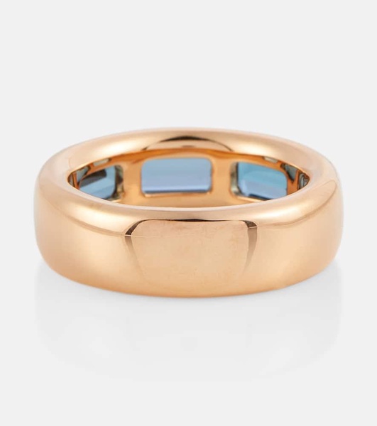 Iconica 18kt rose gold ring with topaz