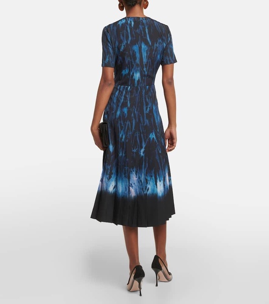 Myrtle printed pleated midi dress 