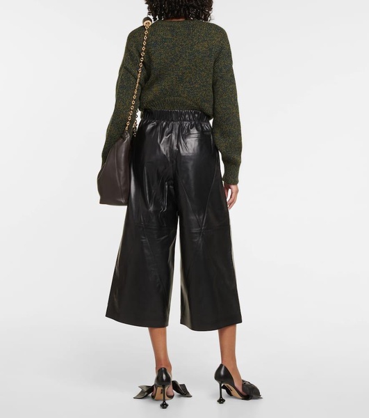 High-rise leather culottes