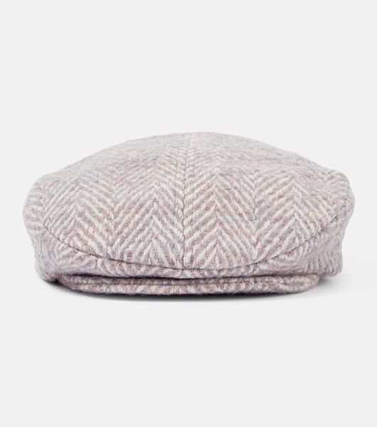 Herringbone wool-blend cap