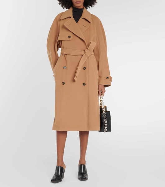 Double-breasted wool coat