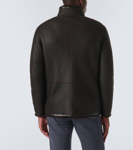 Shearling-lined leather jacket