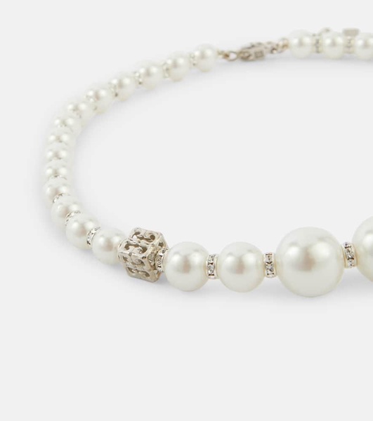 Swarovski®-embellished faux pearl necklace