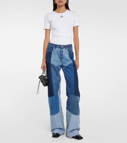 Regenerated wide-leg jeans