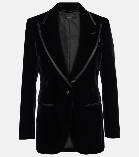 Single-breasted velvet tuxedo jacket