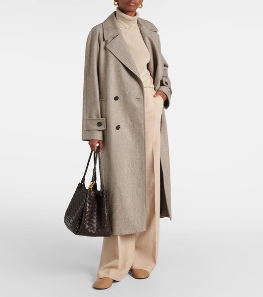 Foster herringbone virgin wool coat