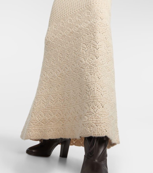 Engadin cashmere crochet maxi dress