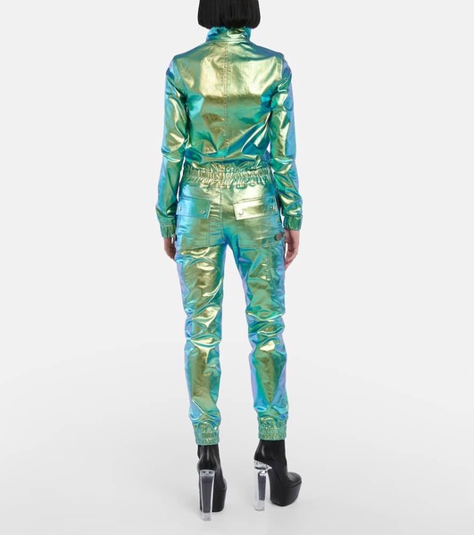 Iridescent slim-leg jumpsuit