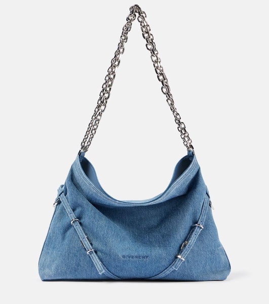 Voyou Chain Medium denim shoulder bag