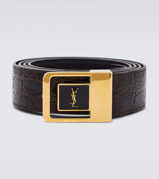 La 66 croc-effect leather belt