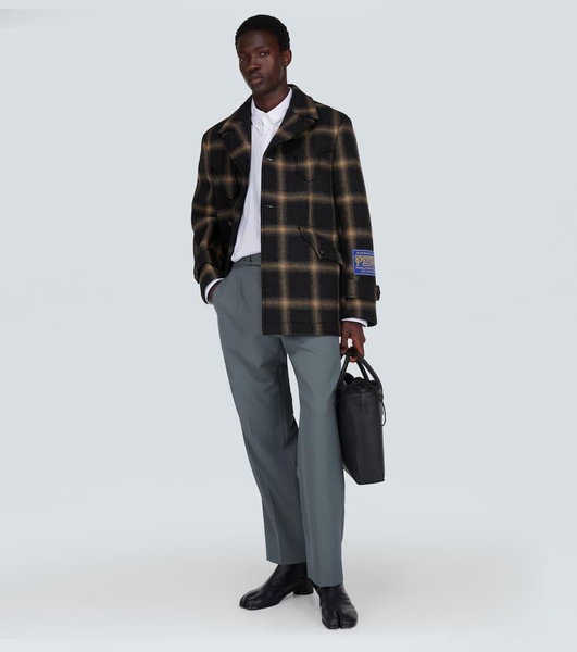 x Pendleton checked wool coat