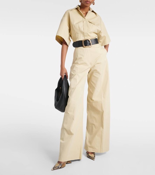 Gebe low-rise cotton wide-leg pants