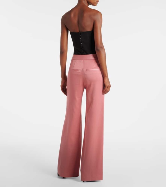 Edia high-rise satin wide-leg pants