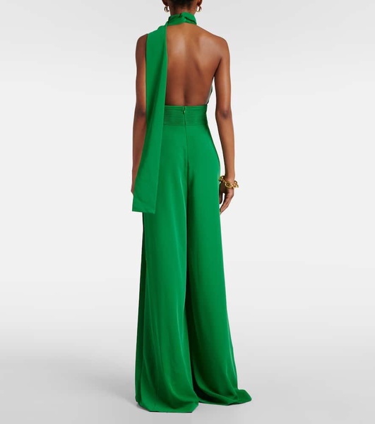 Open-back crêpe jumpsuit