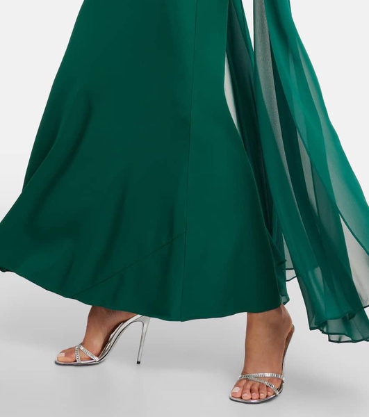 Cape chiffon gown