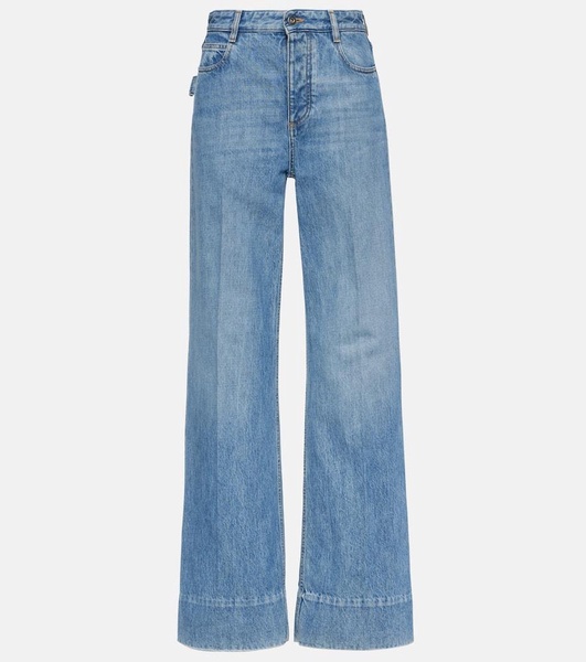 Mid-rise wide-leg jeans