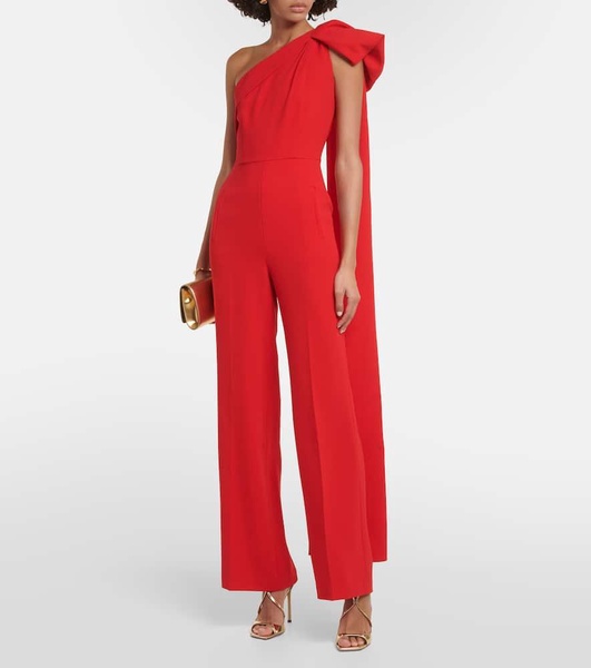 Bow-detail asymmetric cady jumpsuit