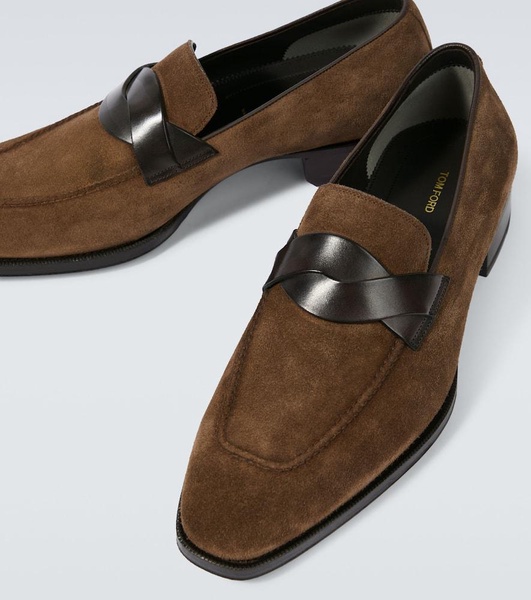 Elkan suede and leather loafers