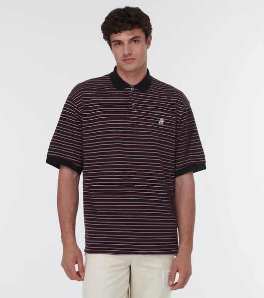 Striped cotton polo shirt