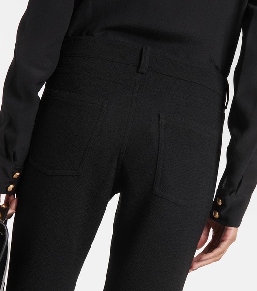 Virgin wool crêpe bootcut pants