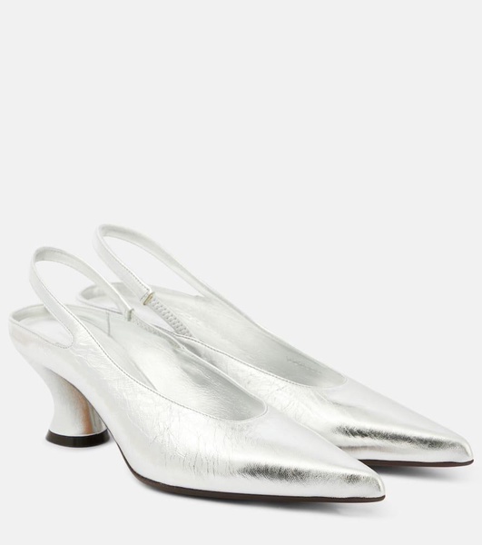 65 metallic leather slingback pumps