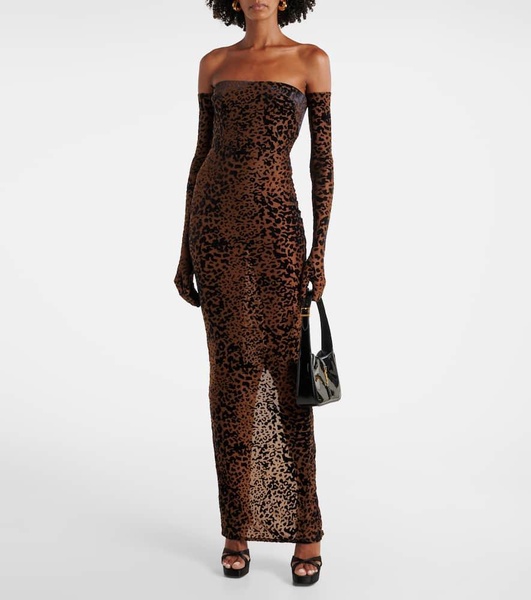 Leopard-print corset gown