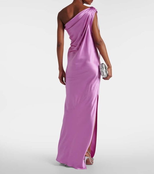 Elegante Opera one-shoulder silk gown