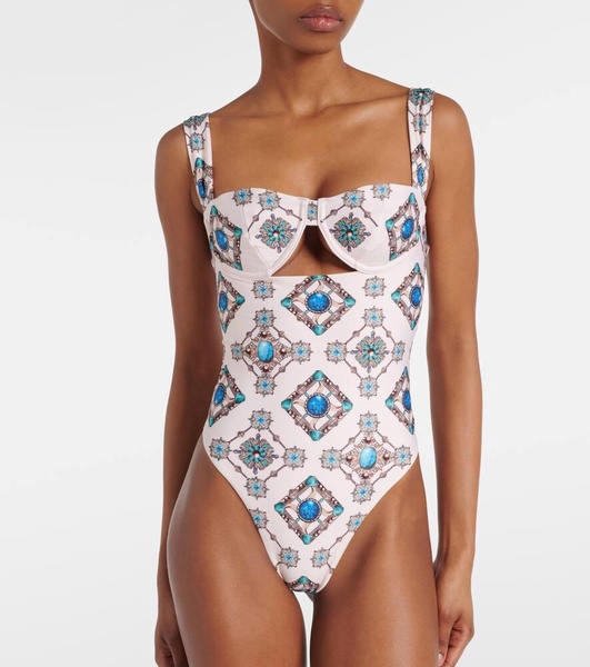 Citrino Platero printed cutout swimsuit