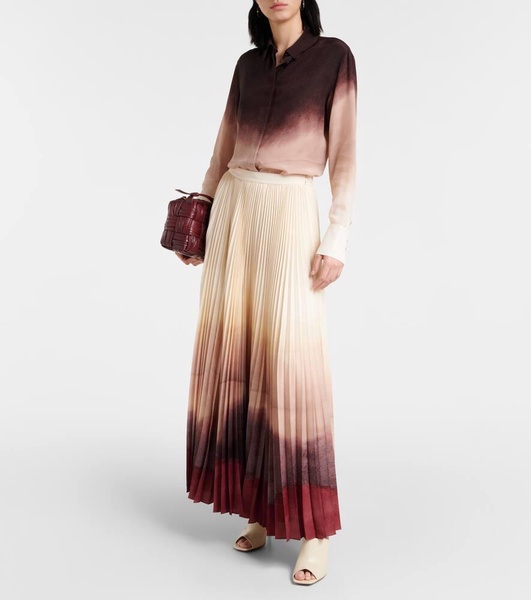 Sif pleated ombré maxi skirt