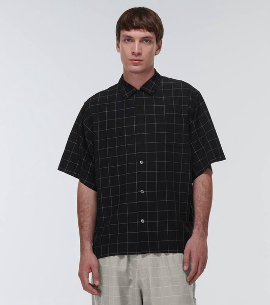 Checked silk-blend shirt