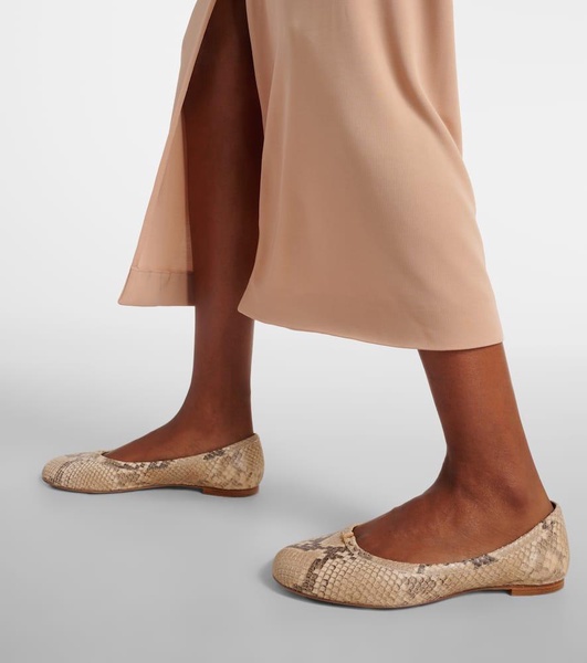 Marcie snake-effect leather ballet flats