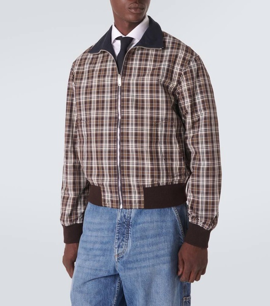 Reversible checked cotton blouson