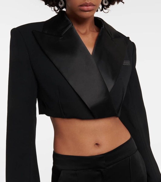 Clare cropped wool-blend blazer