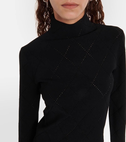 White Label pointelle turtleneck top