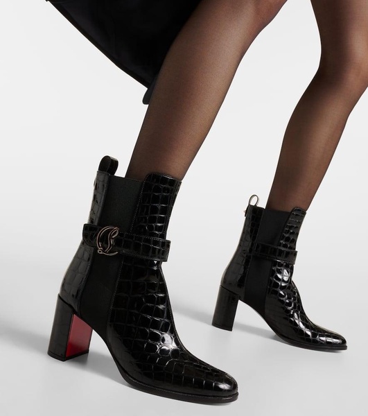 CL croc-effect leather ankle boots