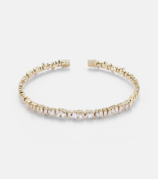 Classic 18kt gold bangle with diamonds