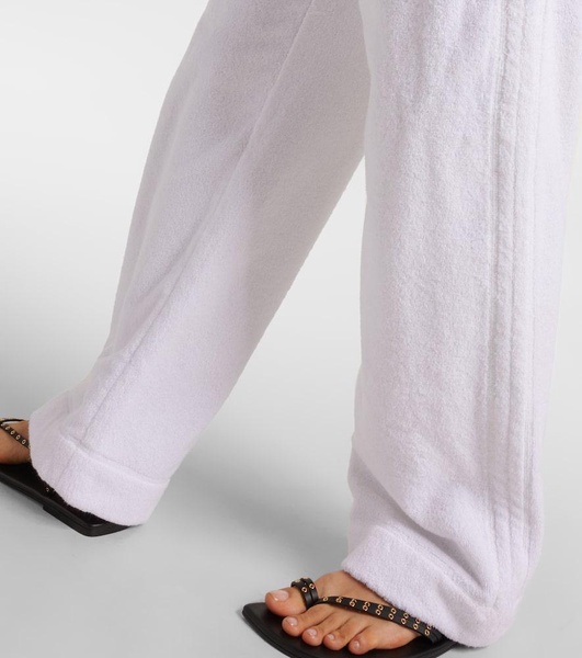 Low-rise cotton terry straight pants