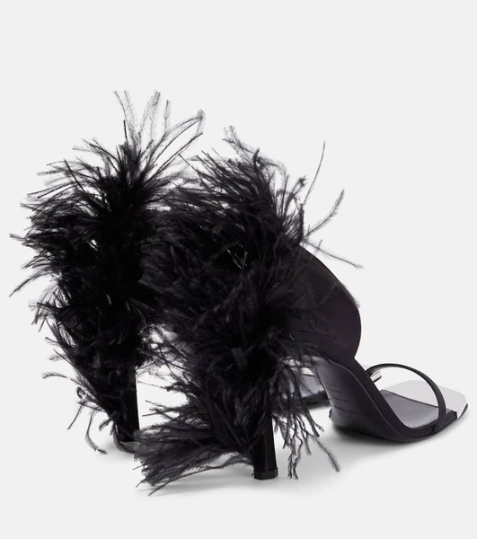 x Sergio Rossi Amazona feather-trimmed sandals