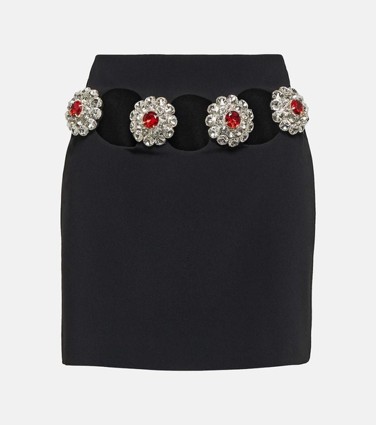 Crystal-embellished cutout miniskirt 